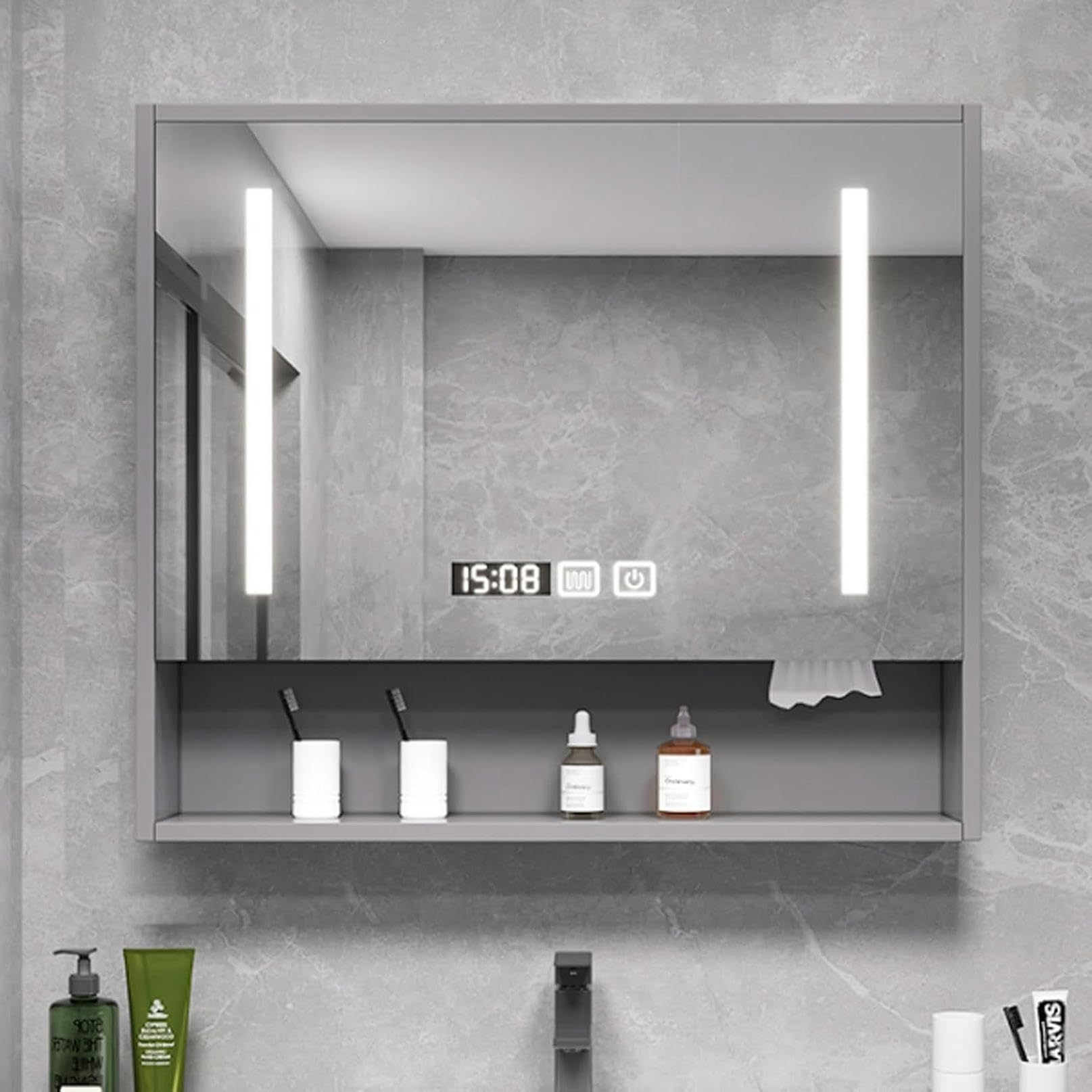 Botiquín inteligente con espejo HD y luces LED regulables para baño