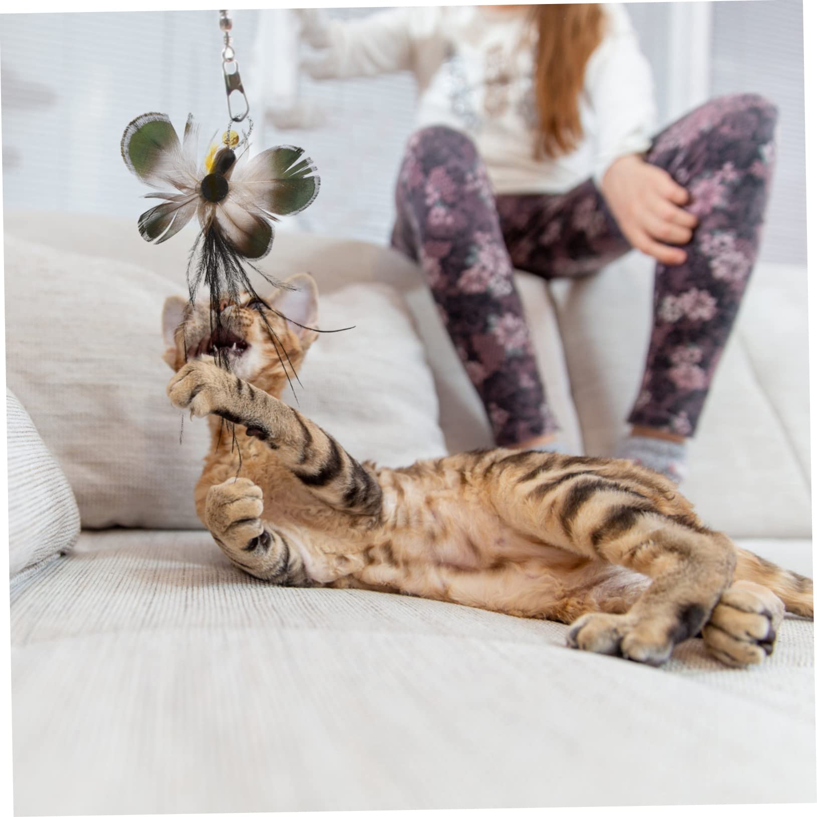 Yardwe 30pièces Recharge pour Canne à Chat avec Insectes Et Plumes Jouets pour Intérieur Améliorez Lien avec Animal