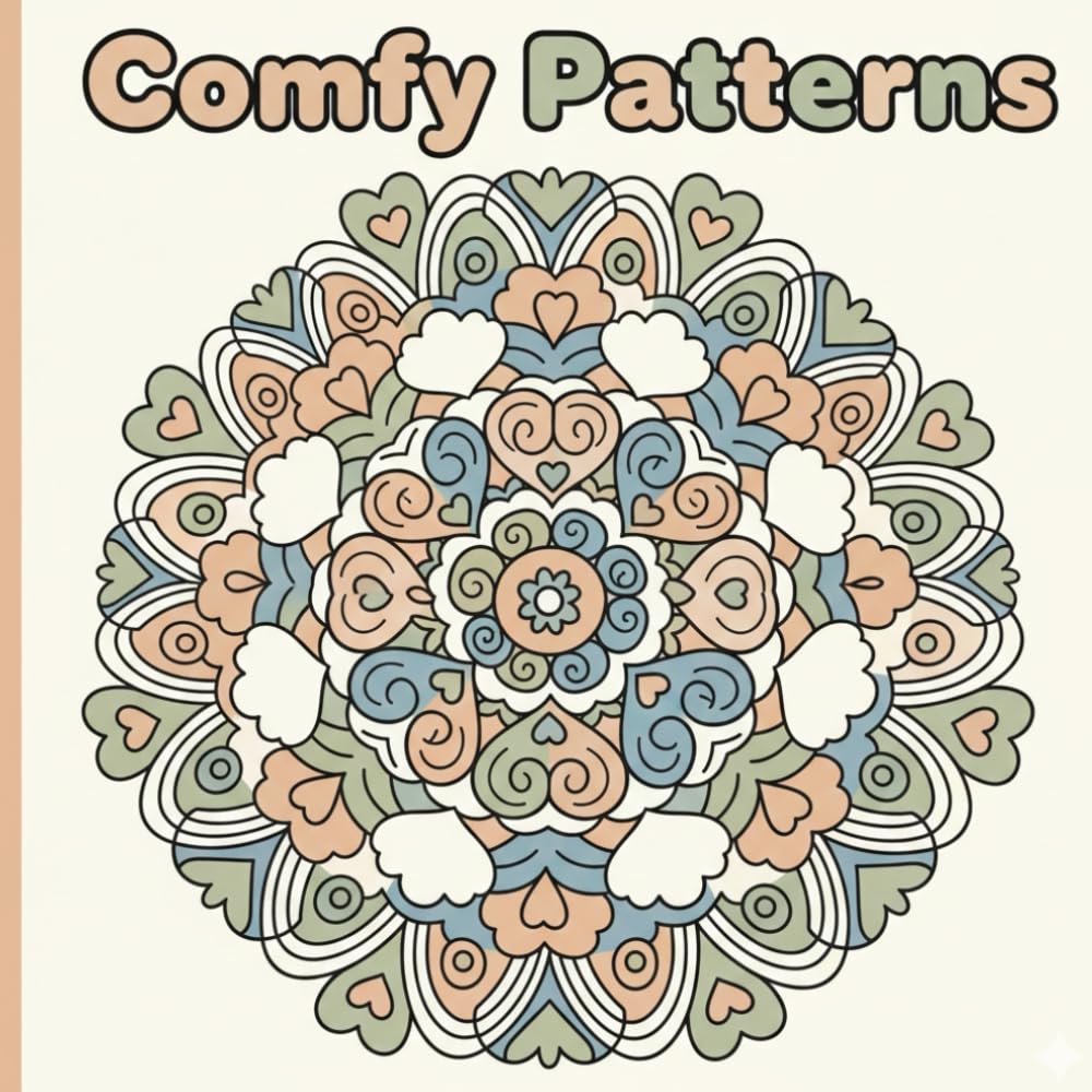 Comfy Patterns Coloring Book: Bold & Easy Cozy Mandalas and Simple Big Designs for Relaxation, Stress Relief, and Fun for Adults and Kids