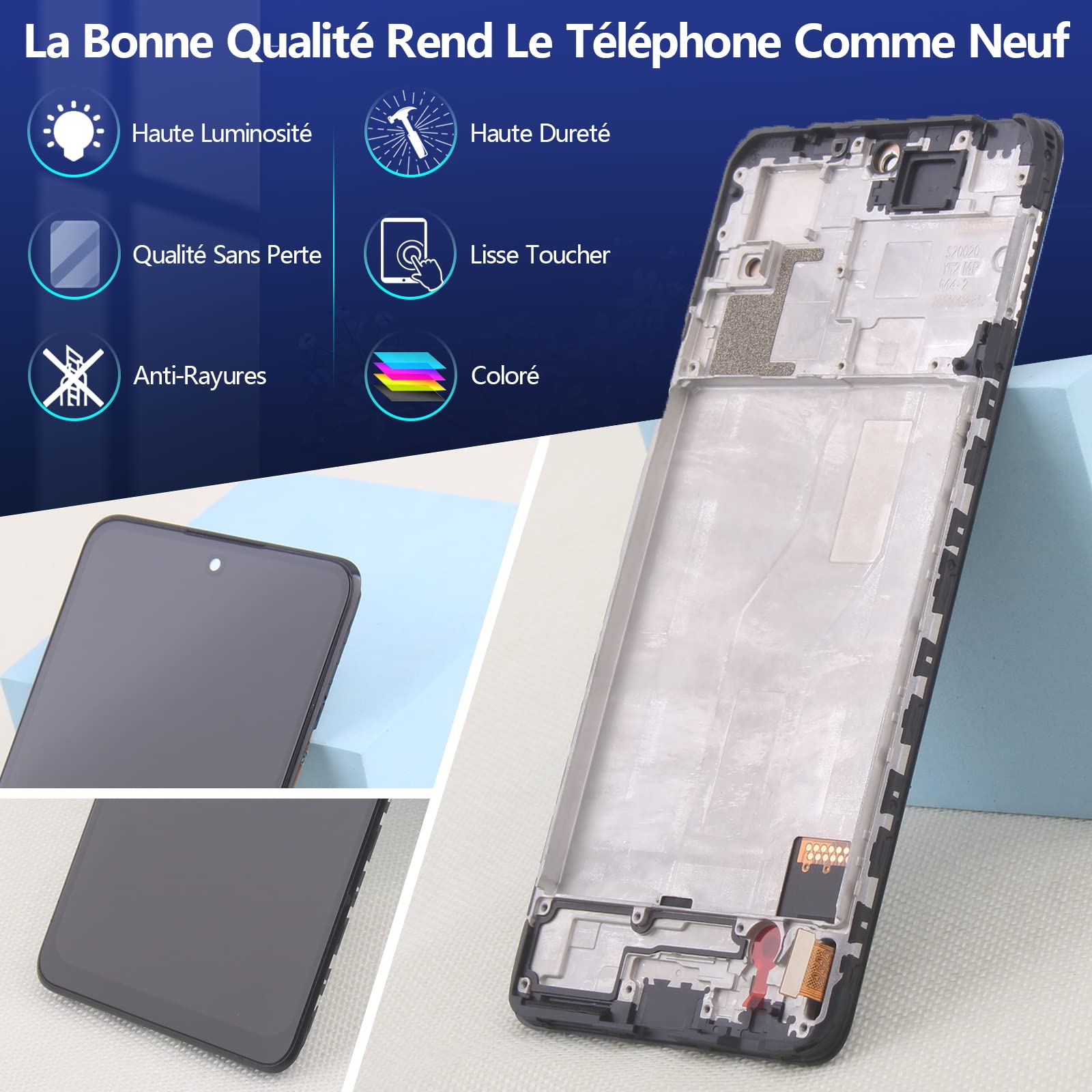 RongZy Écran LCD De Remplacement pour 6.67" Xiaomi Redmi Note 10 Pro M2101K6G M2101K6R Écran Tactile Digitizer Panneau Assemblé De Réparation avec Outilse(Noir avec Cadre)