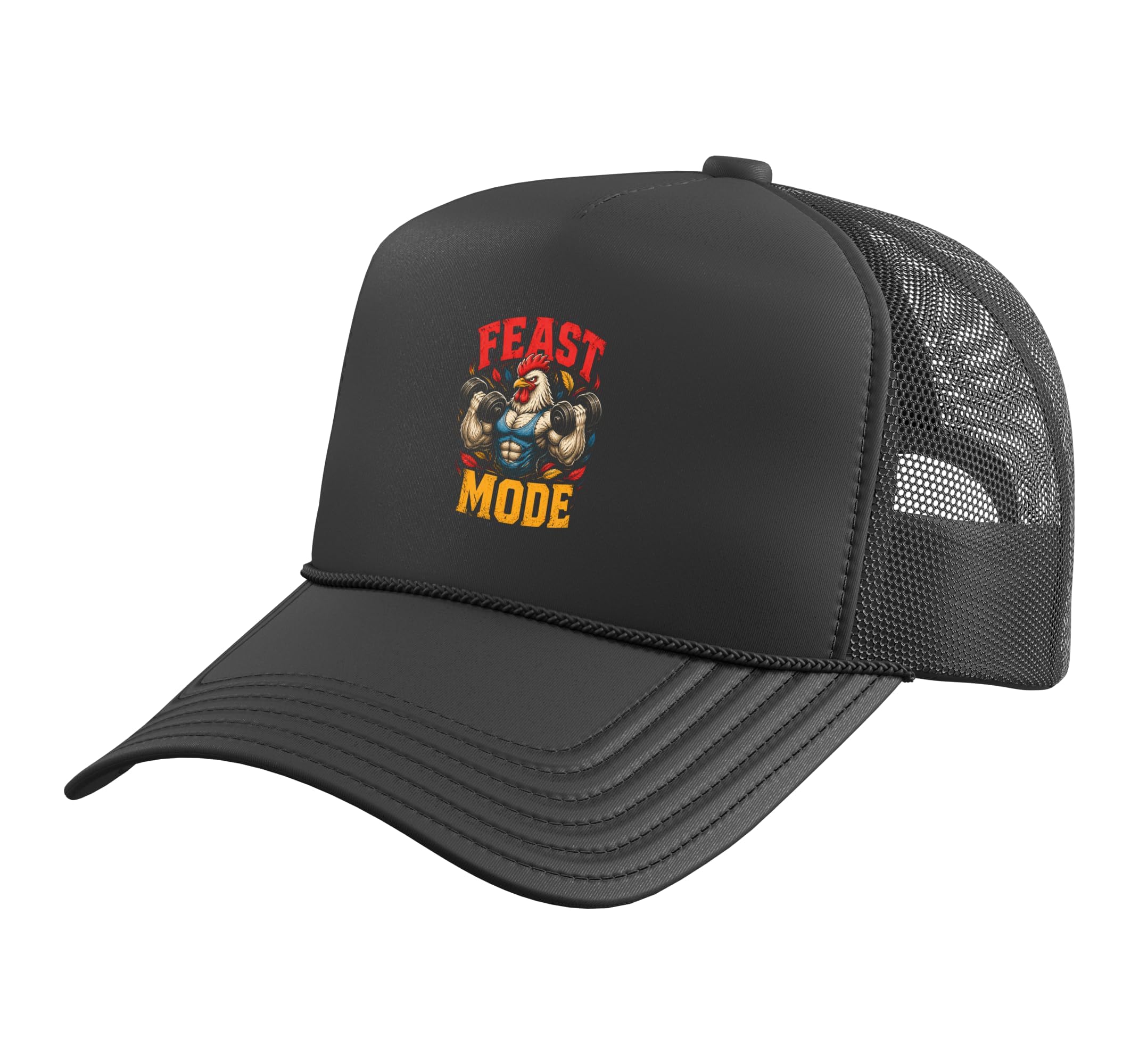 Trucker Hat with Adjustable Mesh Back One Size Black