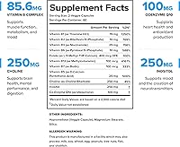 Vista 2 de LEGION Complejo de vitamina B (120 cápsulas) – Complejo de vitamina B con colina e inositol apoya el estado de ánimo y la función hepática