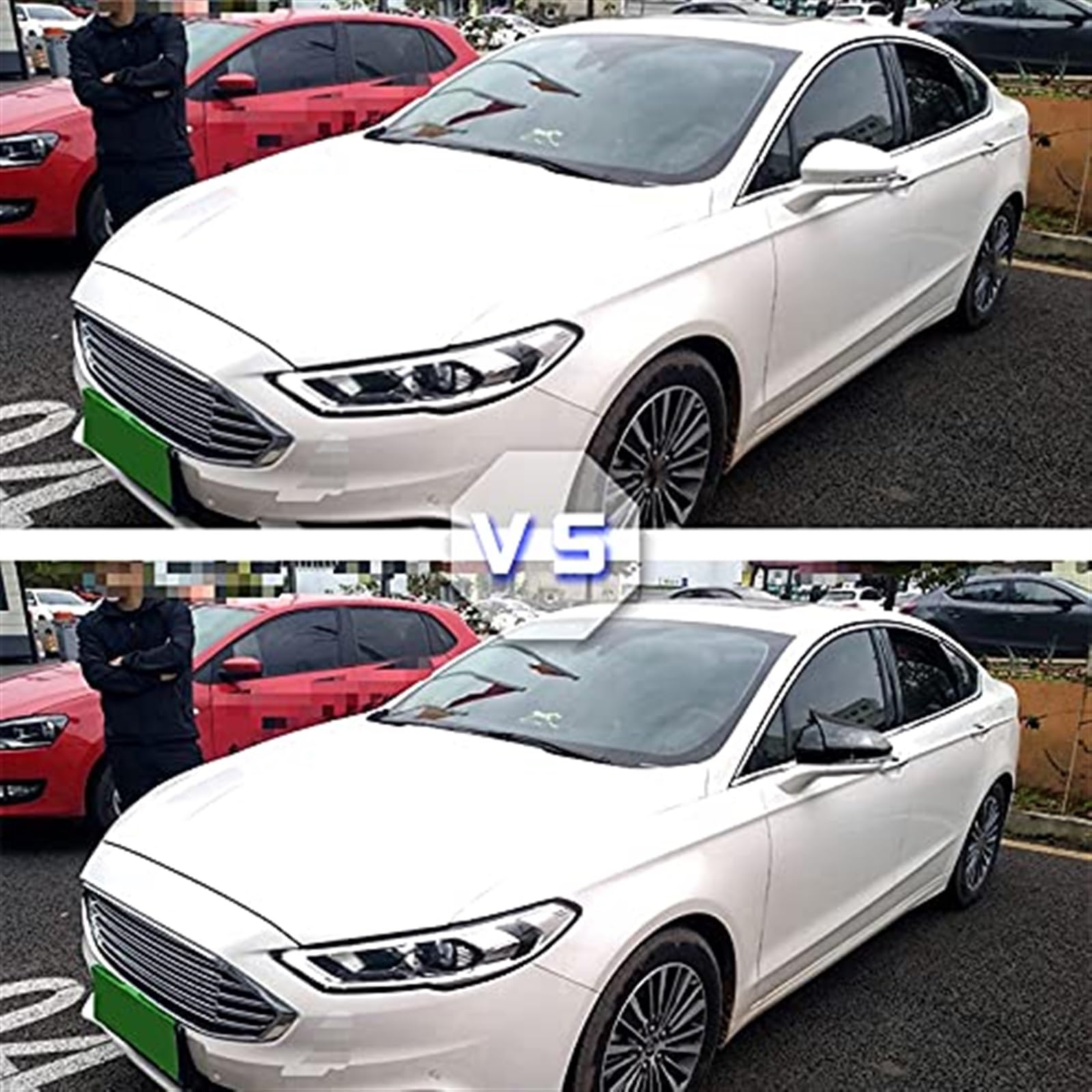 Osłona lusterka wstecznego chromowana do samochodu, osłona lusterka bocznego, do Forda, Mondeo, Fusion 2013-2020, części zamienne do lusterek bocznych Nakładka na lusterko wsteczne(1 PAIR BLAC