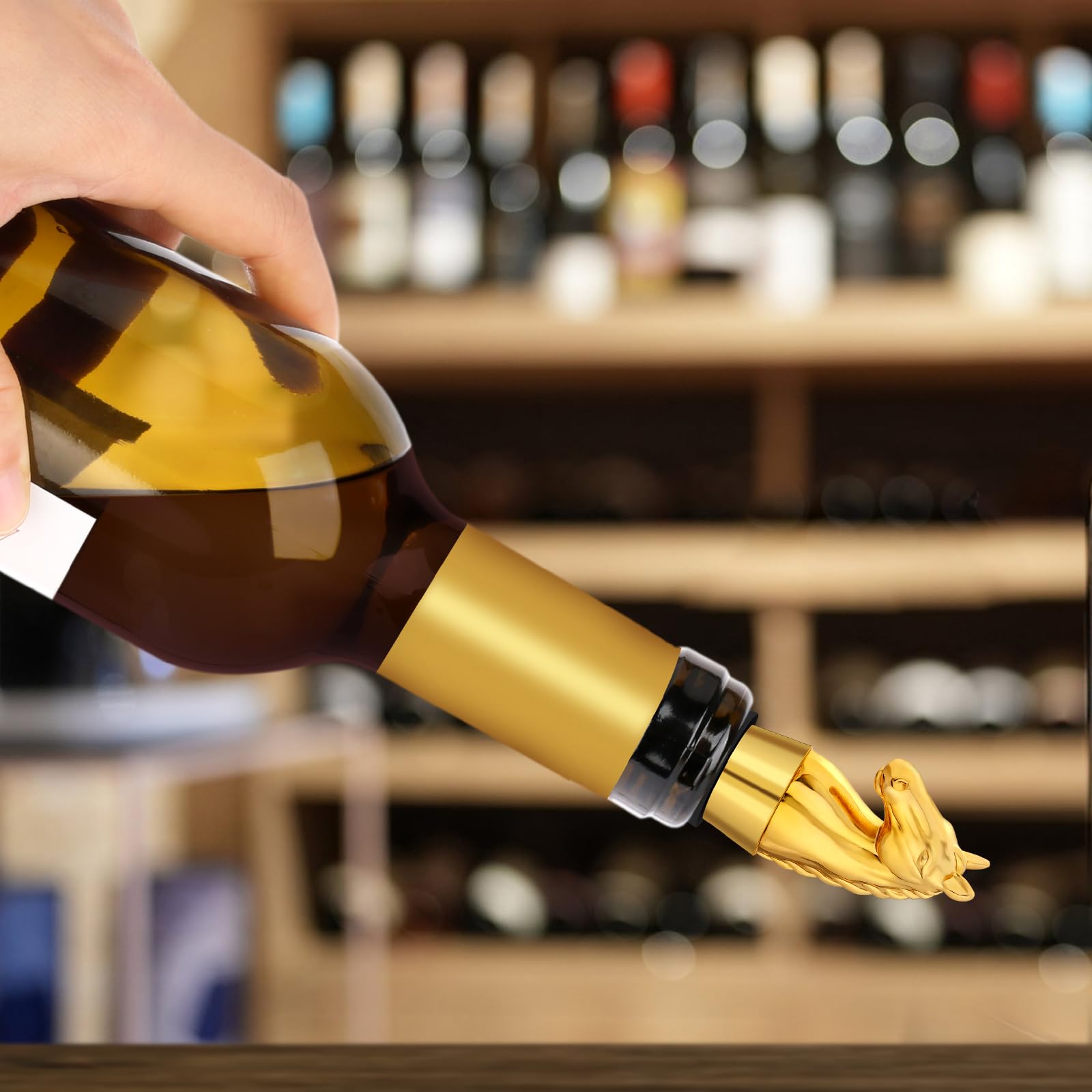 CHECARZHN--NO1-Bouchon De Bouteille De Vin En Forme De Cheval Cadeau De Noel Accessoire Pour Homme Et Femme Decoration De Tete De Cheval Bronze