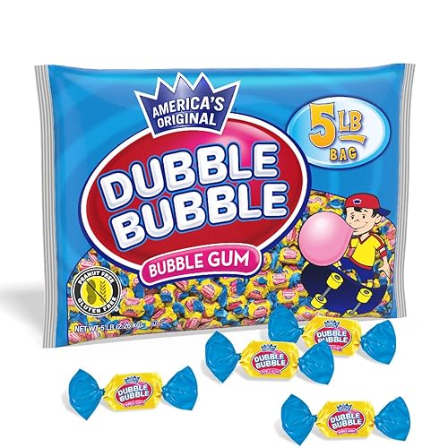 Dubble Bubble Original Twist Bubble Bubble - Caramelo envuelto individualmente, sin gluten, kosher y sin maní, bolsa de 5 libras