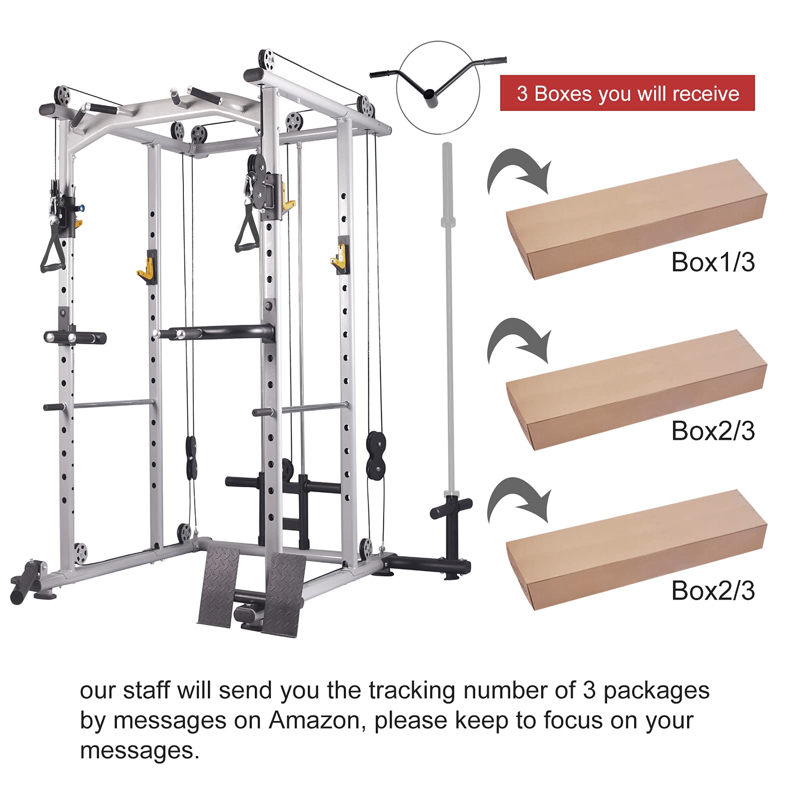 Mikolo MultiFunction Power Cage, 1200 lbs Commercial Weight Cage with