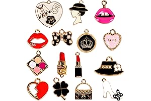 BigOtters 38PCS Assorted Mini Gold Plated Enamel Charm Set for Women's Crocs Accessories