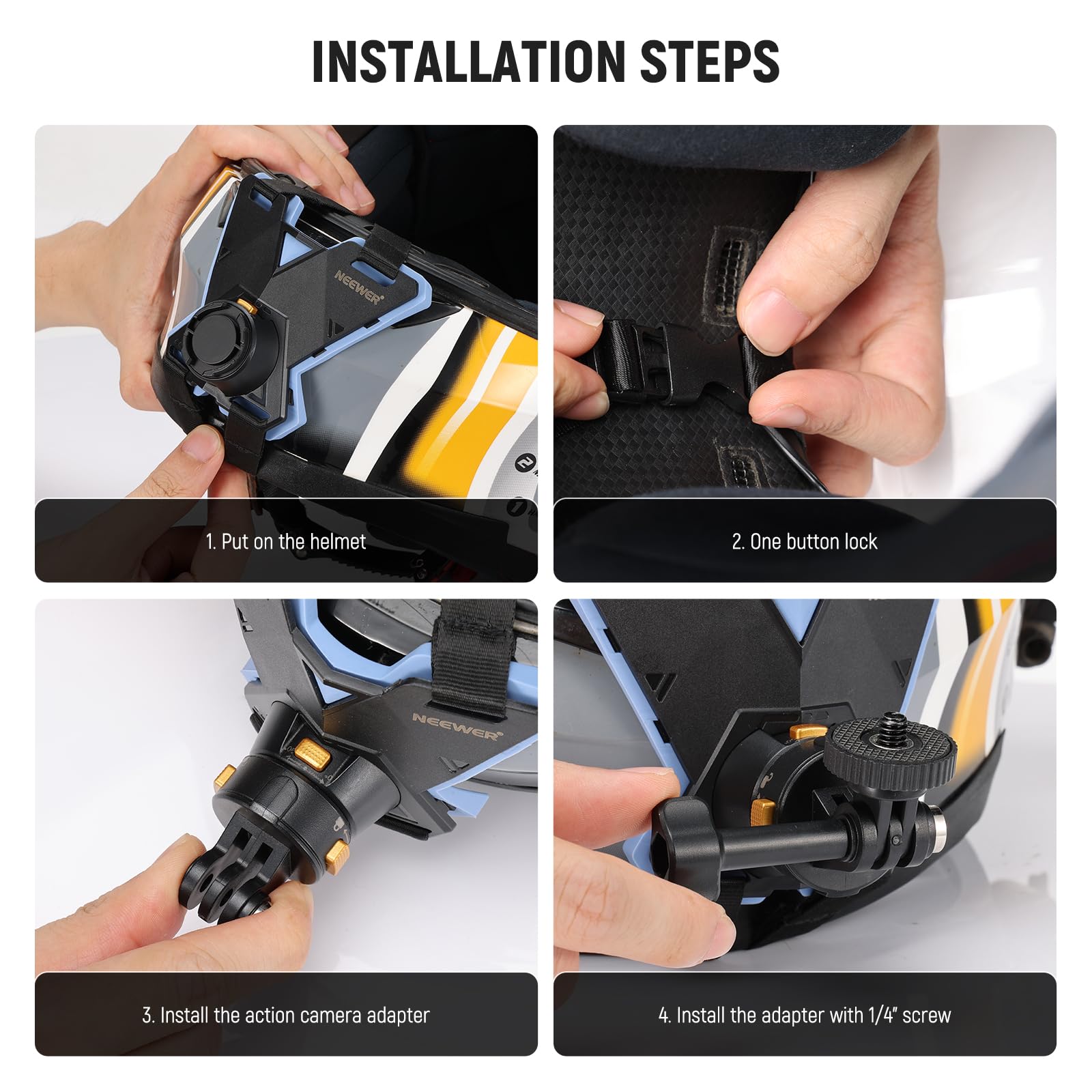 Amazon.com : NEEWER Motorcycle Helmet Chin Strap Mount