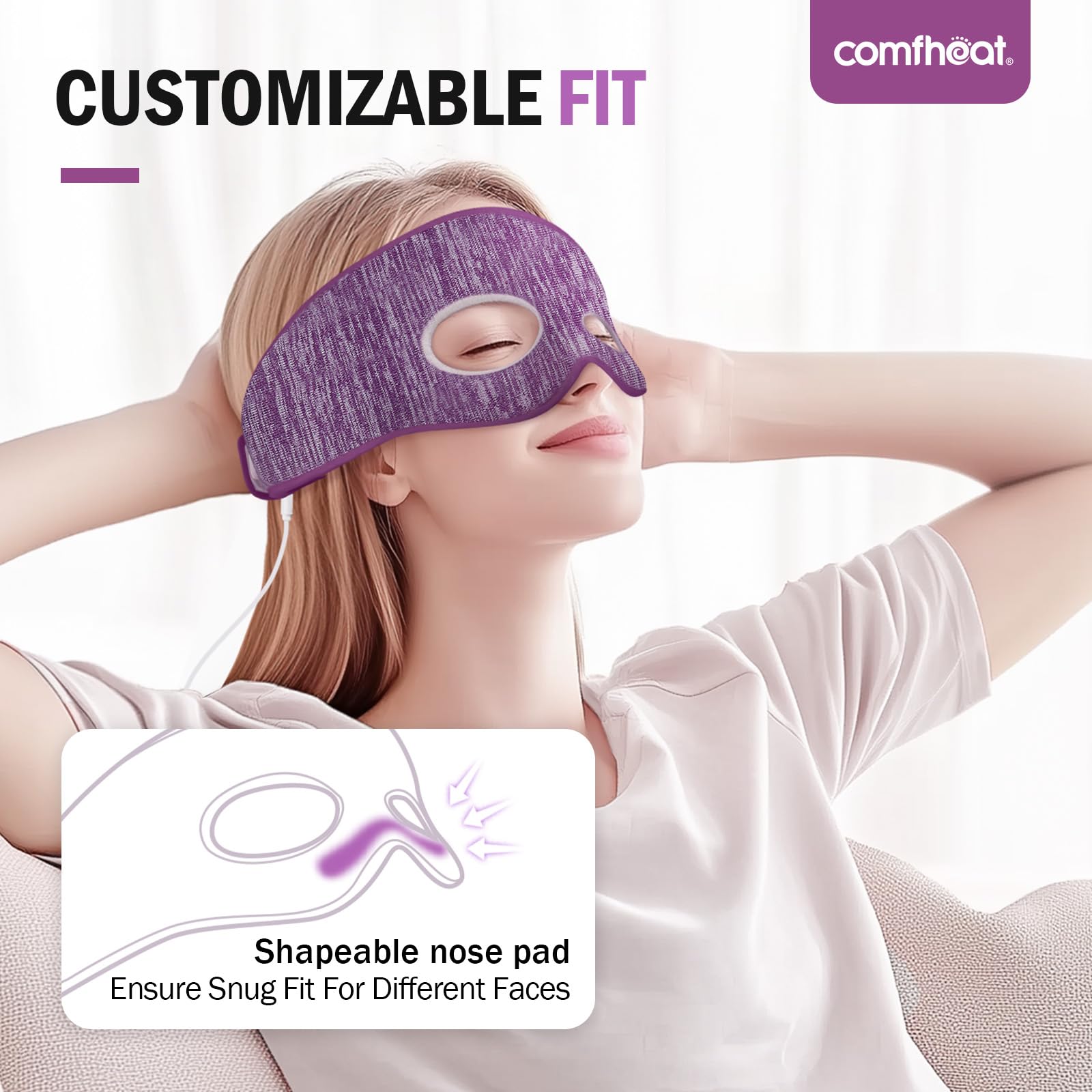 Moist Heat Sinus Pressure Relief Mask - Extra Large Face Heating Pad For Sinusitis, Migraine