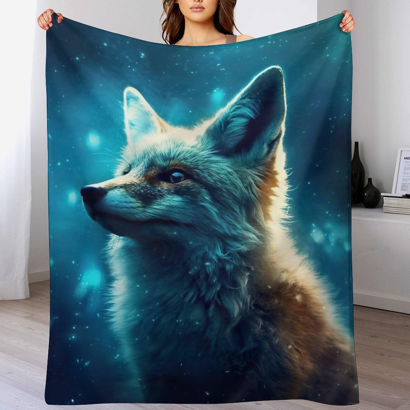 Couverture renard ultra douce et polaire flannel chaude pour lit et jardin