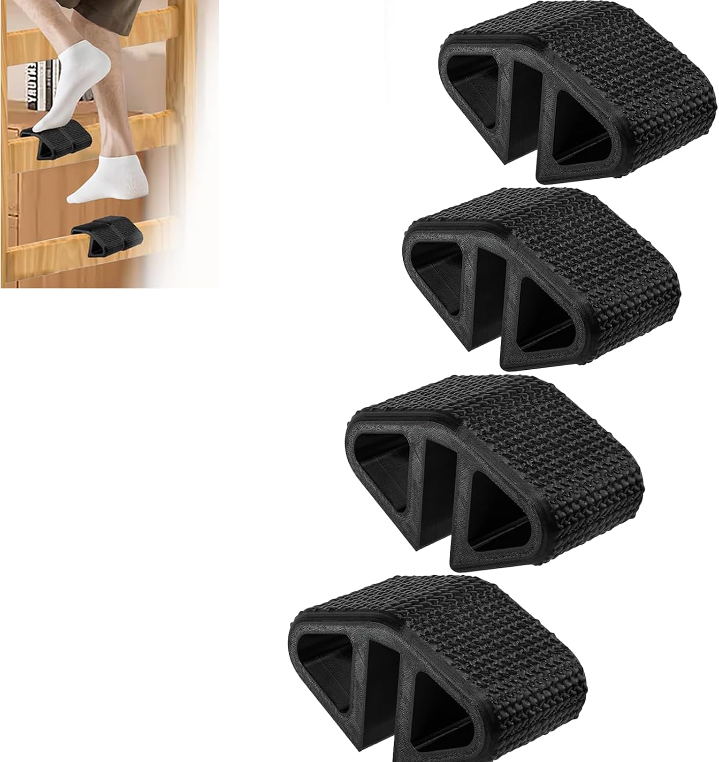 Loft Bed Step Stool for Loft Steps for College Dorm Beds,Bunk Bed Ladder Pads,No Tools Needed,Adds Comfort & Safety,Suitable for Most College Dormitory Bed Ladders (Black(4pcs))