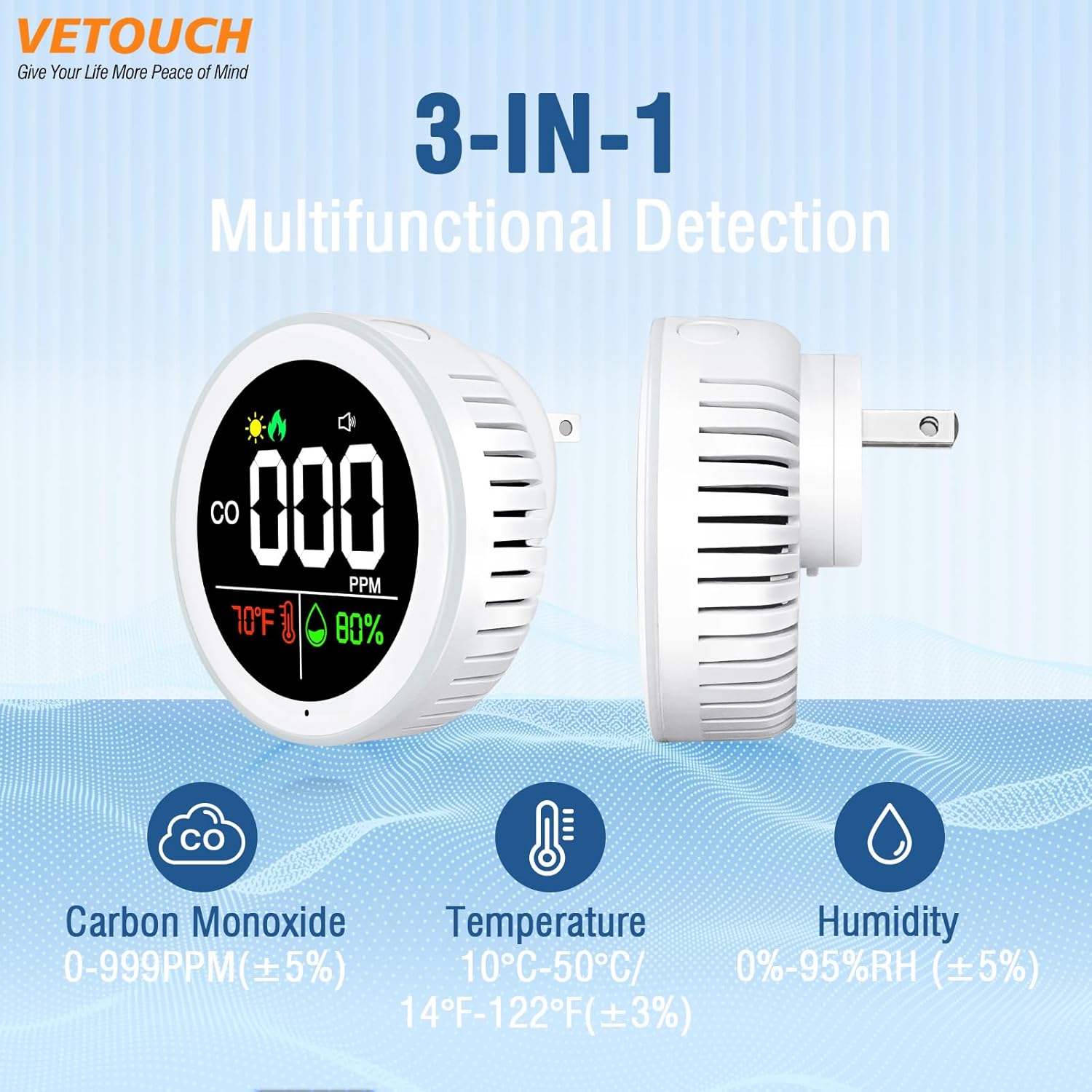 High-Precision CO Detector Ultra-Fast Response Durable & Stable 24/7 Monitoring with Instant Alarm Stable Performance CO Alarm Ultra-Fast Sensing Durable Metal Housing - Image 2