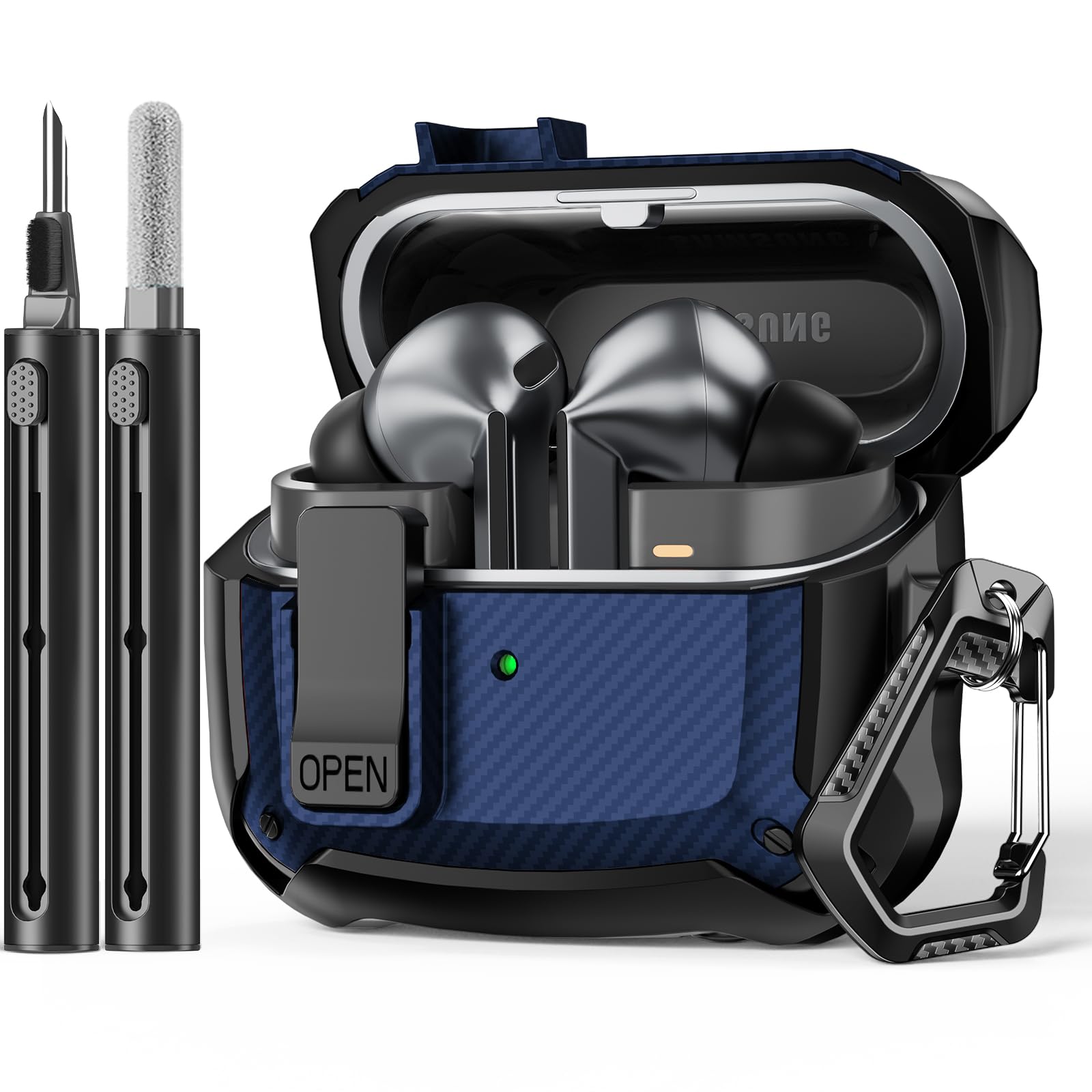 Polislime Compatible with Samsung Galaxy Buds3 FE (2025) / Buds3 Pro (2024) / Buds 3 Case (2024) with Secure Lock Clip & Cleaning kit