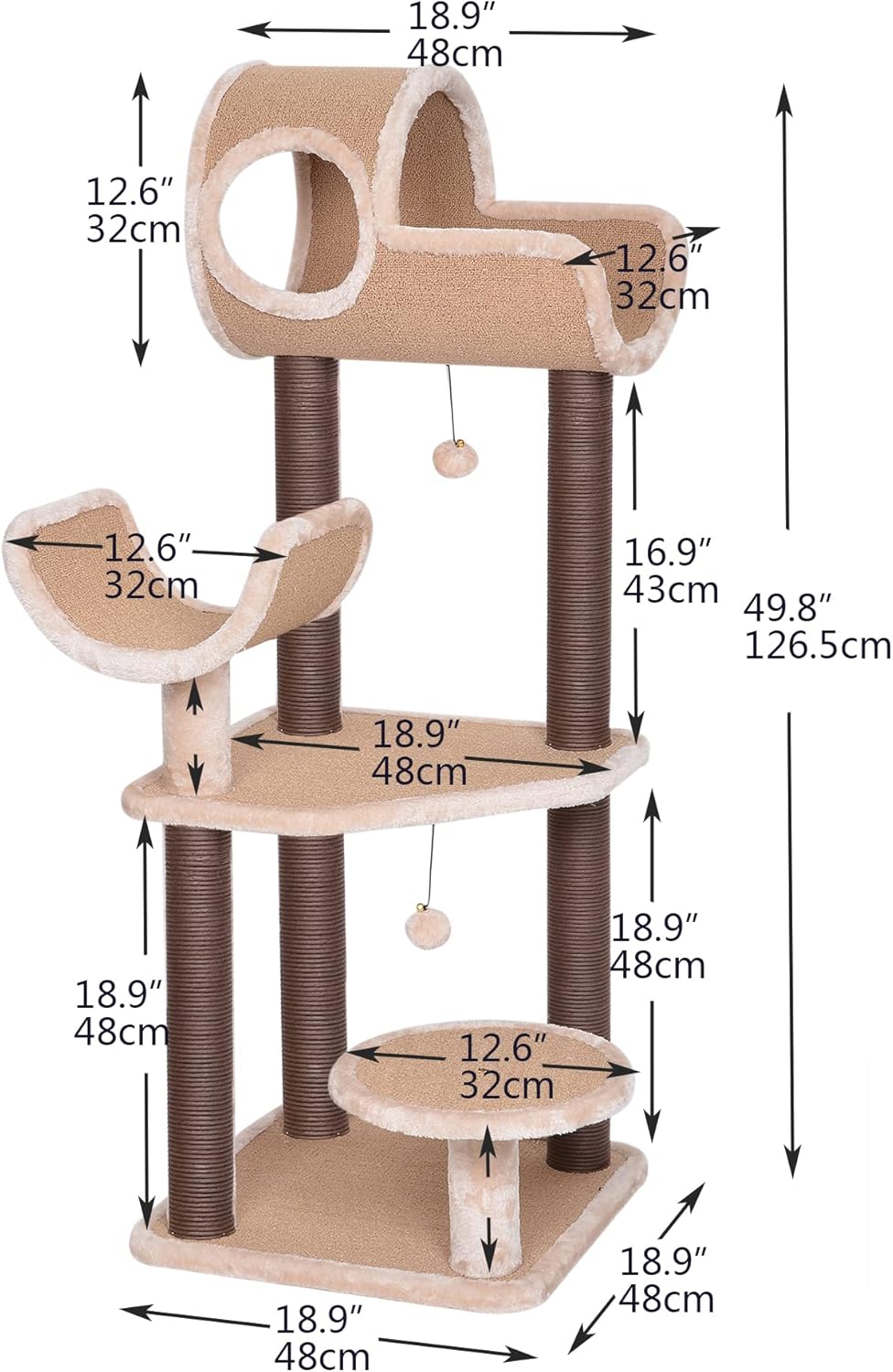 Catry, Large Activity Cat Tree (CT18382) : Pet Supplies