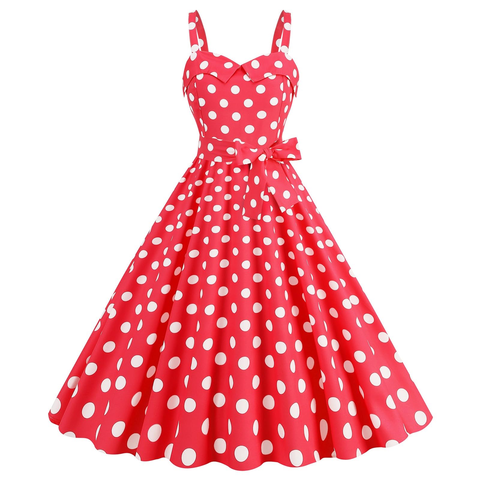 Robe patchwork ajustée et col en V au style rétro affirmé