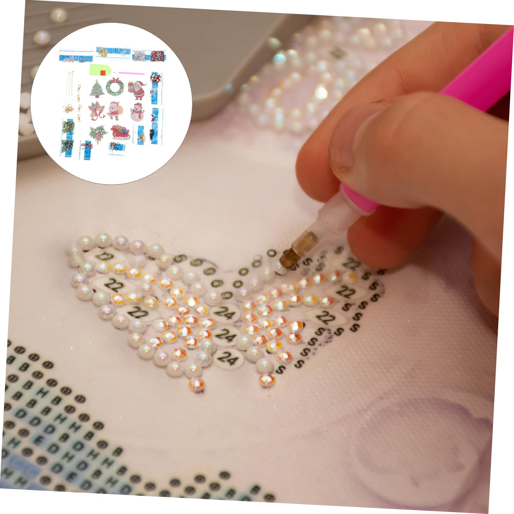HOODANCOS 3sets Portachiavi Decorativi Natalizi Con Elementi Di Natale Kit Di Pendenti Fai Da Te Per Abbellire Chiavi Borse e Auto Creativo Per Feste