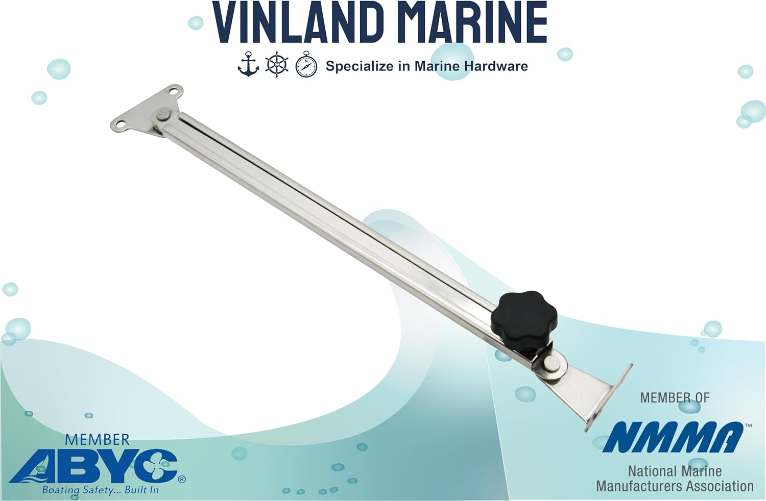 Vinland Marine Stay Adjuster Length 6.2”~19.1" 304 Stainless Steel, Hatch Support Stay, Marine Yacht, RV Hatch Holder, Boat Hatch Lids, Boat Window, Marine Porthole Windows, Boat Hatch Cover