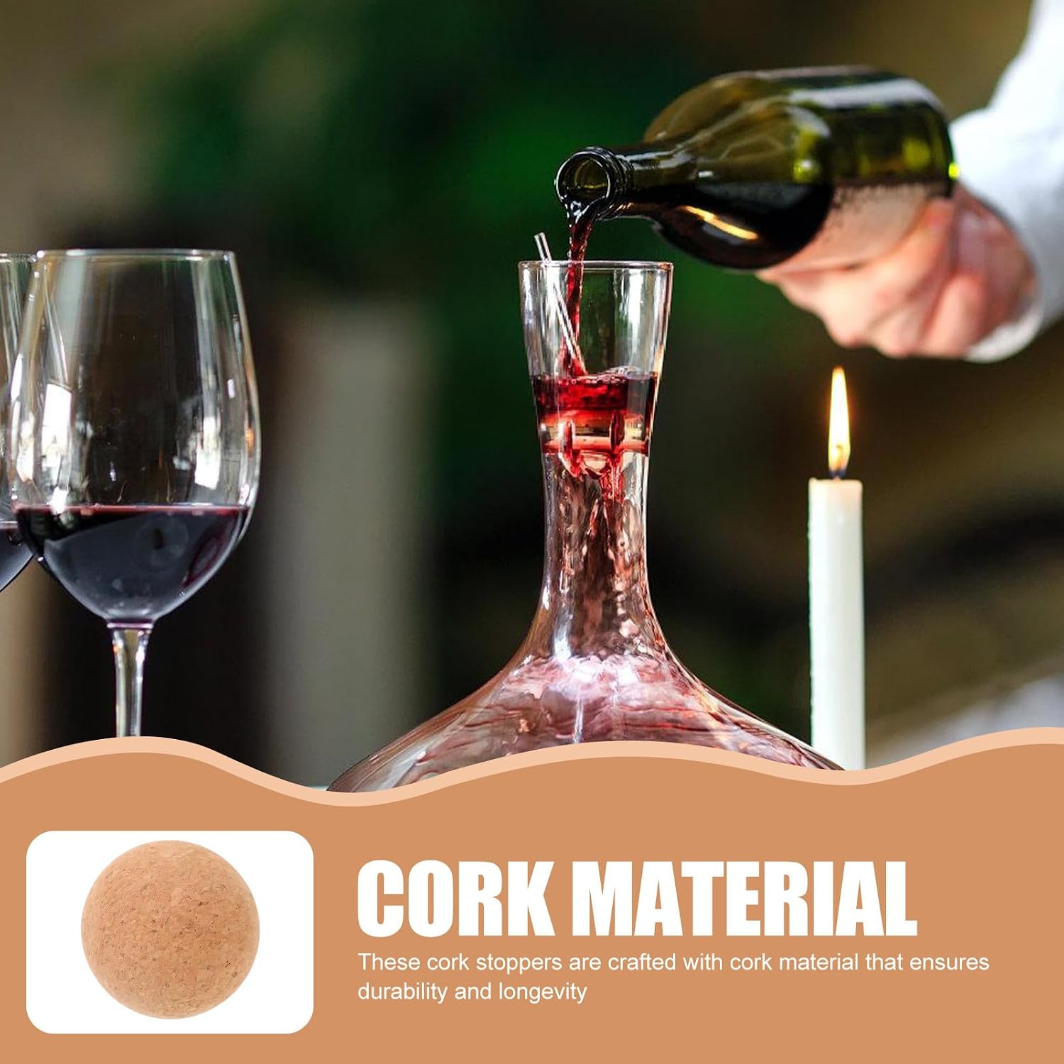 Xmas 2pcs Cork Replaceable Wine Stopper for Wine Bottles