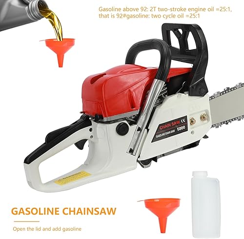 Miniatura 4 de 58CC Gas-Powered-Chainsaw, 20 Inch Gas Chain Saw, 2-Cycle-Gasoline Handheld Cordless Petrol Chain Saws for Trees Wood Cutting 20Inch