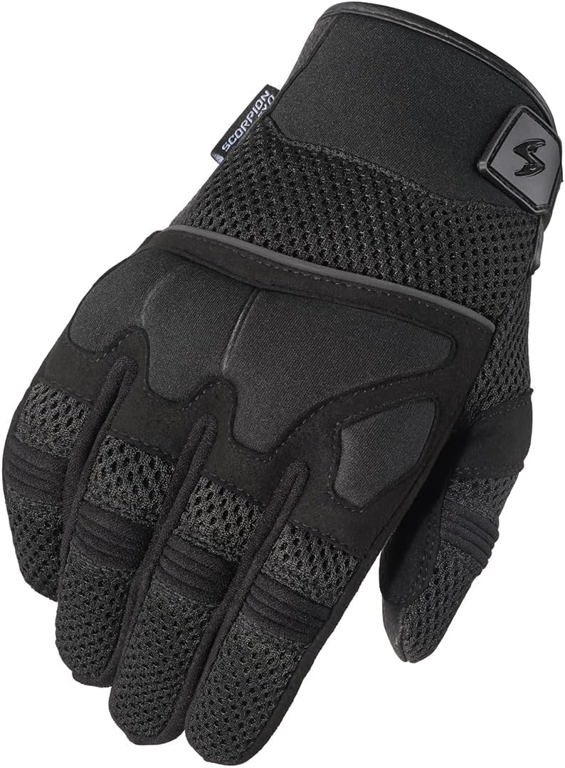 ScorpionEXO Cool Hand III Gloves Men's Short Cuff Hook and Loop Motorcycle Riding Gloves Rib-Stretch Knuckle (Black - 2X-Large)