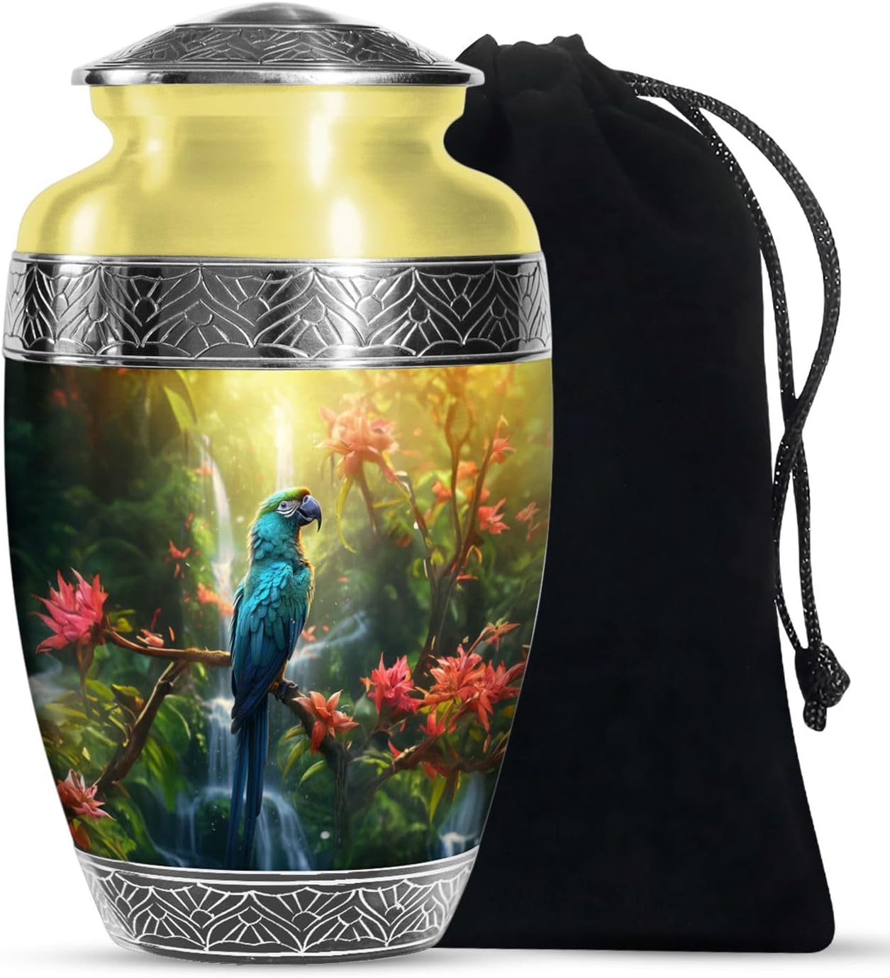 Classic Elegance Cremation Urn, Funeral Urns for Ashes, 10 Inch Urn, Yellow Urn, Large Urns for Human Ashes, Decorative Urns for Man & Women, Cat Urns for Ashes, Pet Urns - Memorial Urns