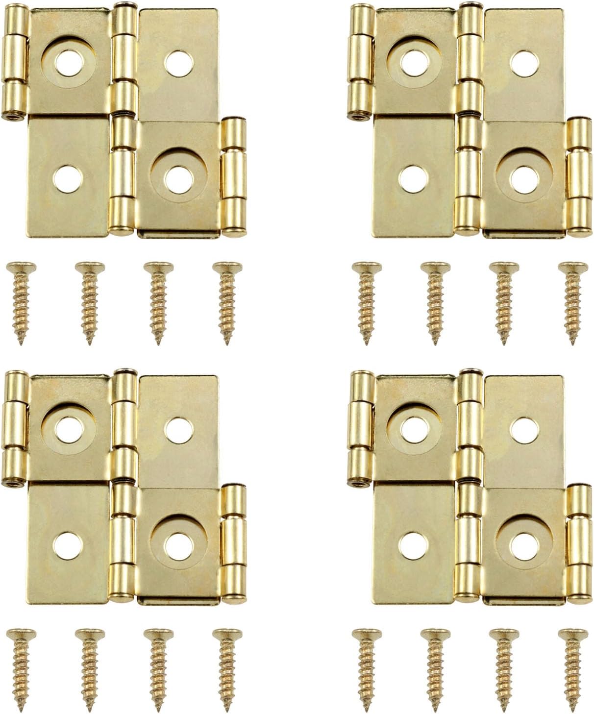 Lovelysp Bronze Folding Double Hinges Folding Screen Gate Hinges 360 Degree Rotation Iron Hinge Equipped with mounting Screws (Bronze) -8pcs