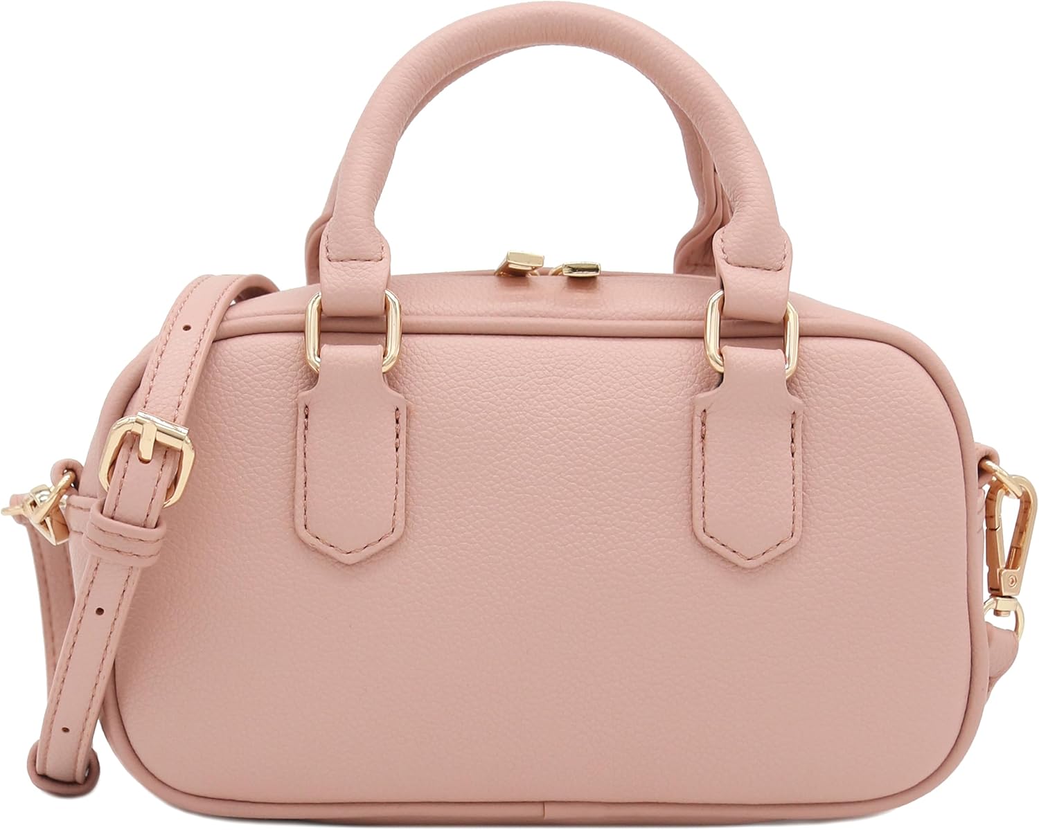 FashionPuzzle Mini PU Leather Satchel Purse Top Handle Crossbody Bag