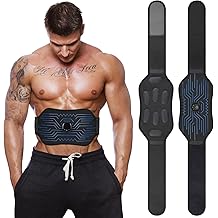 ABS Stimulator Muscle Toner - FDA Cleared, TENS &amp; EMS Stimulator - Abdominal Training Belt Portable Sport Exercise Workout Equipment, Black Blue