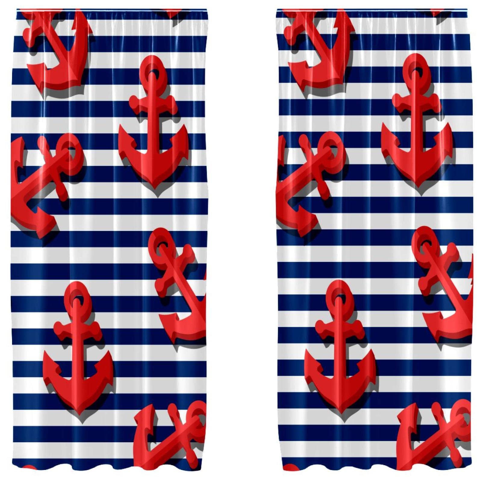 Rideaux de fenêtre motif ancre pour filtrer la lumière et décorer une chambre