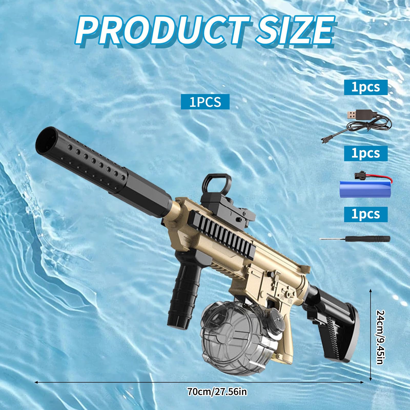 Pistola ad Acqua Elettrica,Pistole ad Acqua Potenti a Lunga Distanza,Water Gun,Pistola ad Acqua Giocattolo,Pistole ad Acqua Automatica,per Feste Estive in Piscina Aperto Spiaggia e Giardino