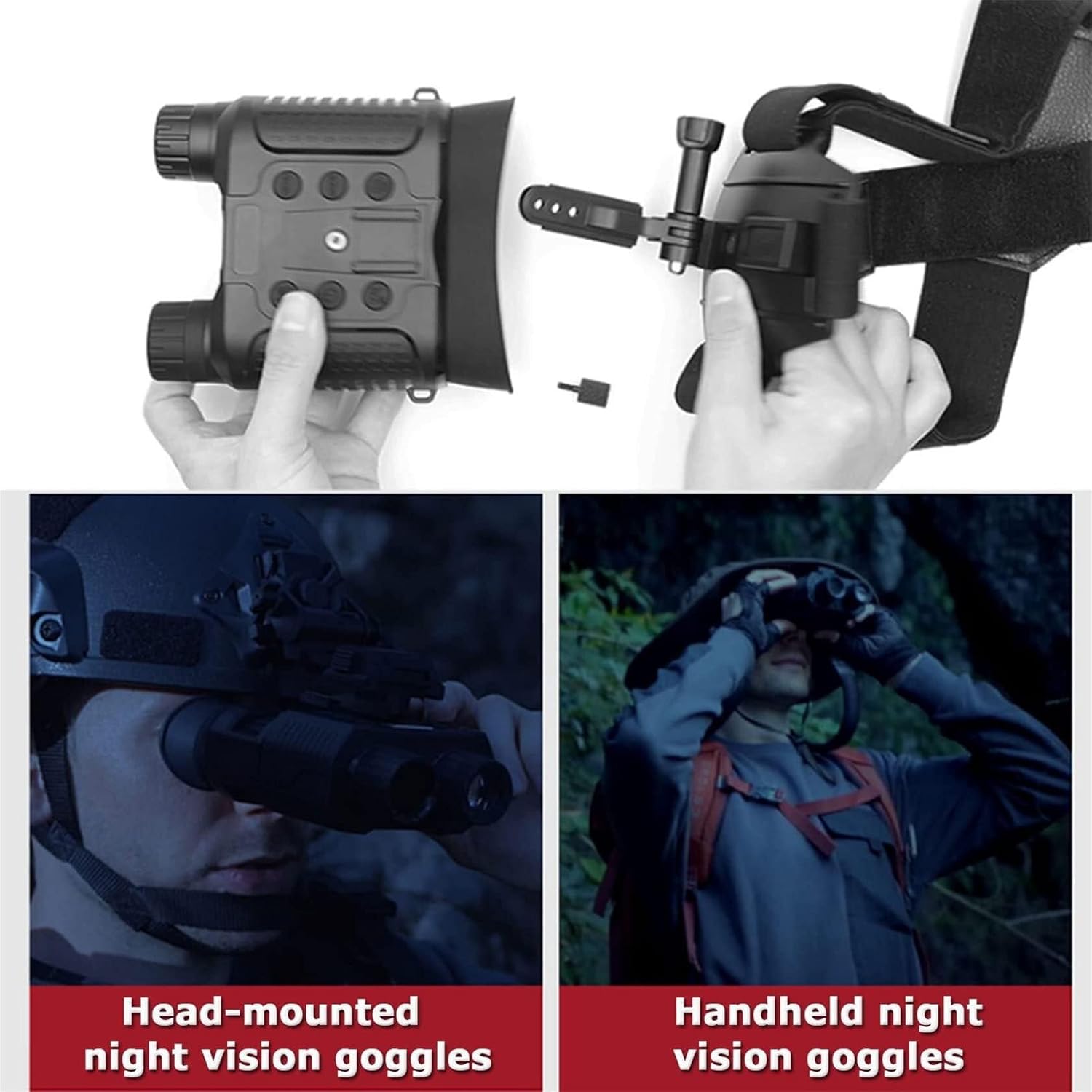 Night Vision Goggles Night Vision Binoculars, 1080P Head Mounted Night Vision Binoculars, with 3.5 inch LCD Screen, Digital Infrared Night Vision Goggles,Suitable for Night Hunting in The Dark