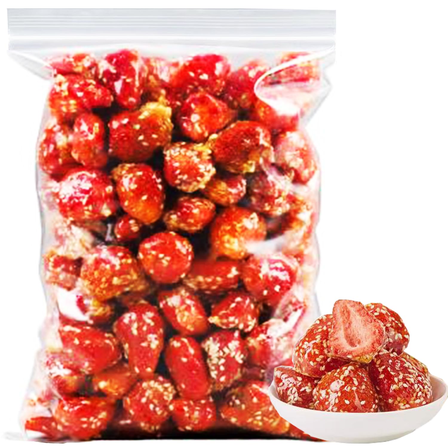 Amazon.com: Rock Sugar Strawberry Crispy 4.4 oz Dried Strawberries