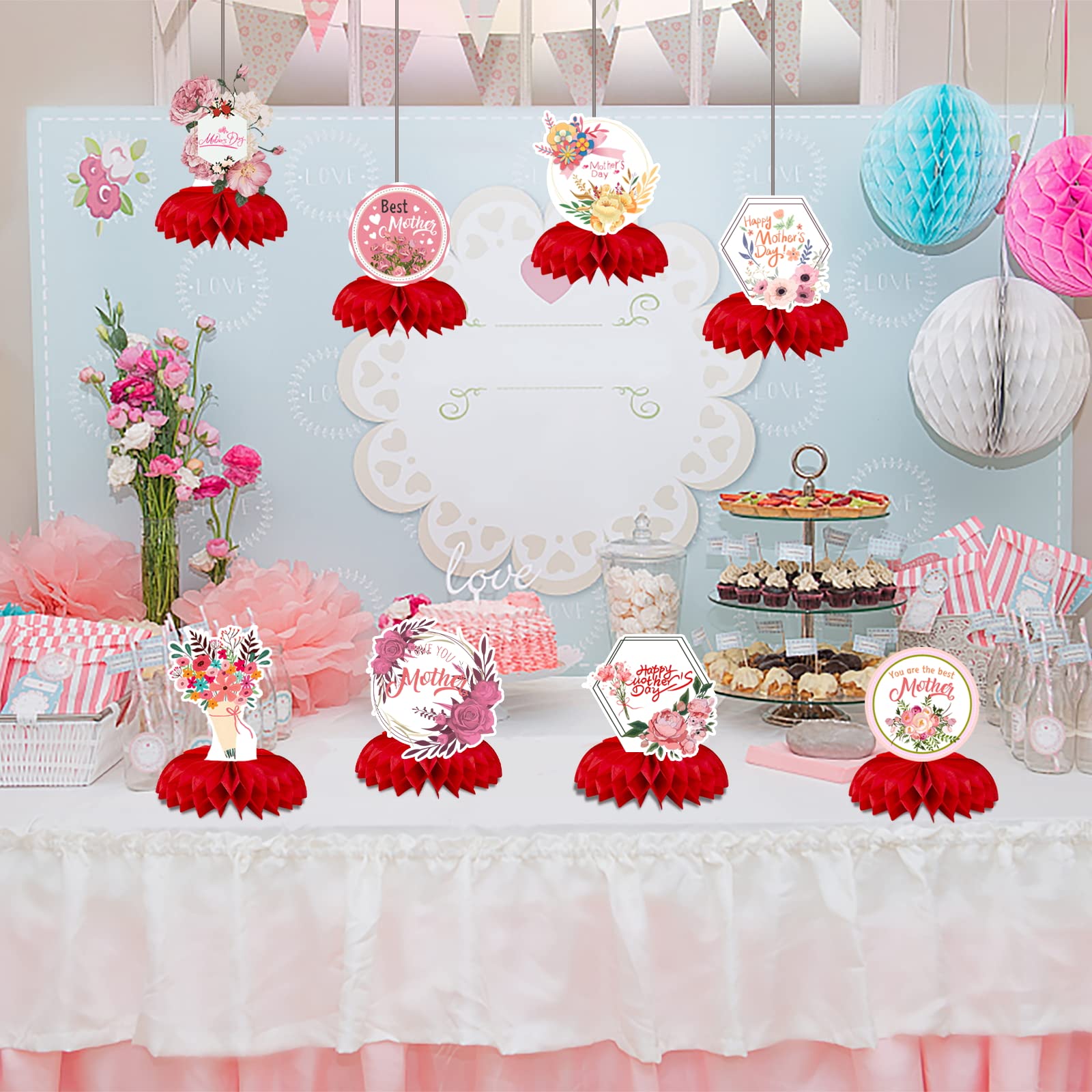 Dia Se La Madre Decoración De Panal Para El Día De La Madre - Centro De Mesa  Festivo (9 Piezas) Dia De Las Madres, image size:1600x1600