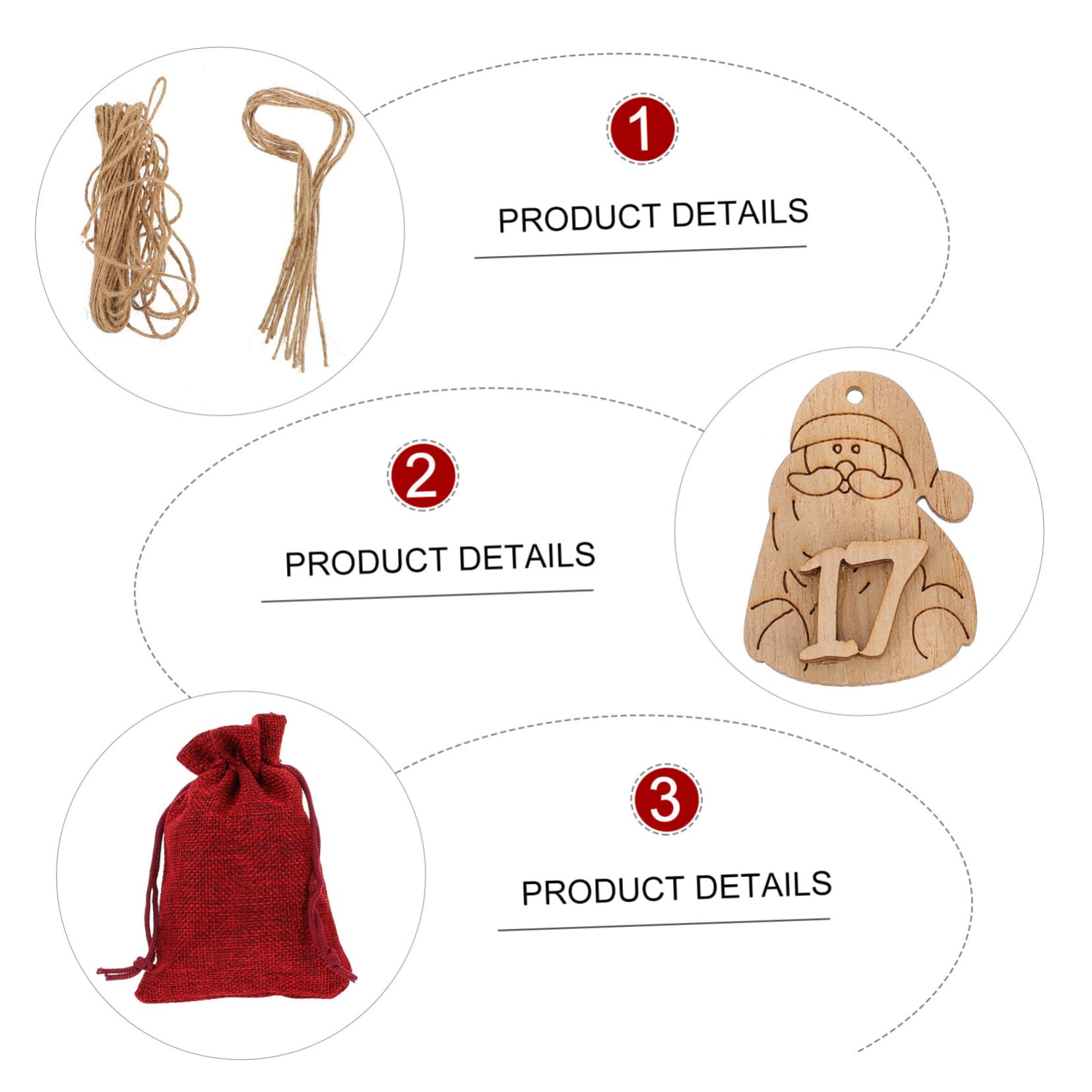 Beavorty 3 Set Di Sacchetti Per Feste Di Natale Con Calendario Sacchetti Appesi Con Coulisse