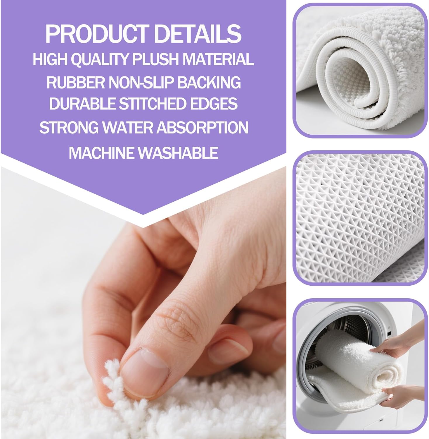 Cool Purple Octopus Bathroom Rug, Soft Plush Gothic Animal Tufted Bath Mat, Non-Slip & Machine Washable, Absorbent Quick Dry Floor Door Mat Home Decor for Shower, Tub and Sink, 23.6"x35.4"