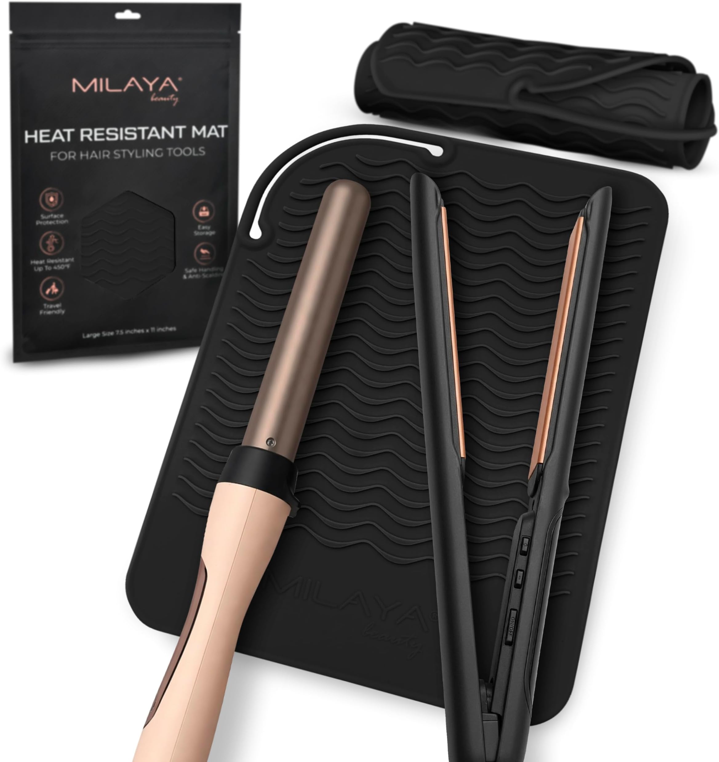 Professional Large Silicone Heat Resistant Styling Station Mat for Hair Irons, Curling Iron, Straightener Pad, Flat Iron, Tools Appliances, Dryer, Salon Tools