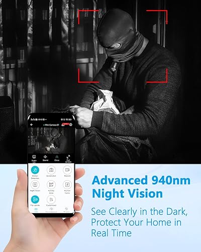 Miniatura 4 de Mini cámara de seguridad, compatible con WiFi, punto de acceso AP o sin WiFi, cámara oculta 4K con tarjeta de memoria integrada de 64 GB, visión