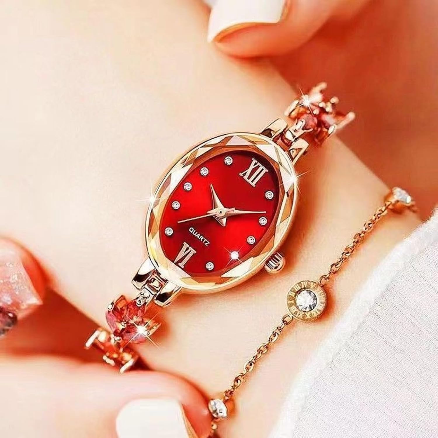 Women 3 Pcs Wholesale Watches Elegant Bangle Bracelet Oval Dial Analog Quartz Wristwatches - Image 7