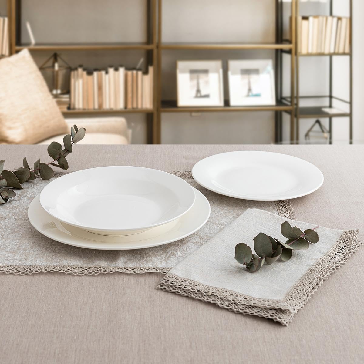 Bidasoa LIS - Vajilla de Porcelana blanca 18 Piezas