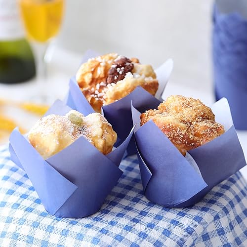 Miniatura 10 de Jutom Paquete de 200 forros de tulipanes para cupcakes, tazas de papel para hornear, a prueba de grasa, forros para magdalenas, resistentes a la