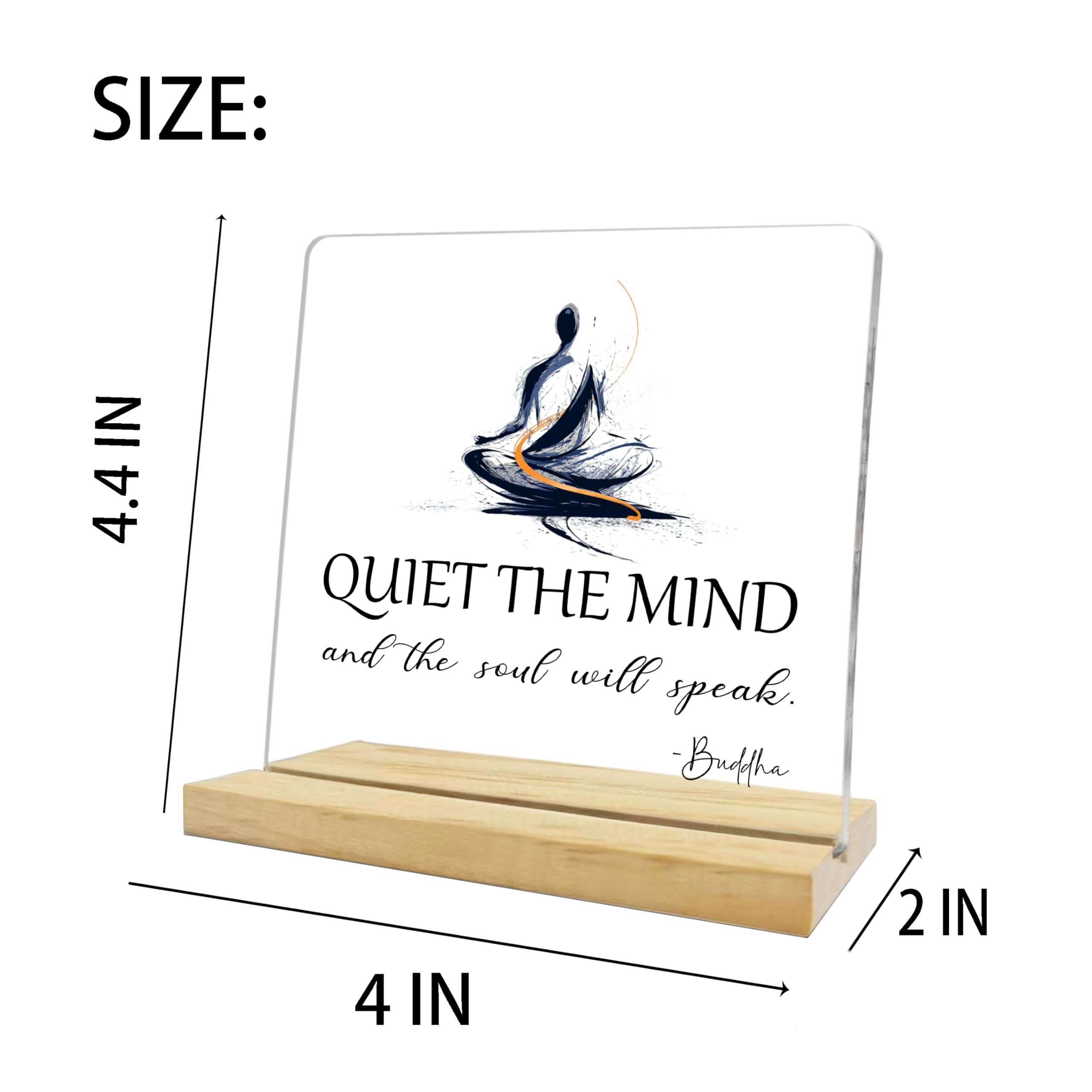 Yoga Meditation Room Decor,Quiet The Mind And The Soul Will Speak,Zen Decor Inspirational Gifts for Home Office Meditation Space