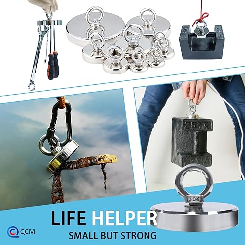 Miniatura 9 de Ganchos magnéticos, ganchos magnéticos de neodimio de tierras raras resistentes de 500 libras con perno avellanado para el hogar, cocina, lugar de