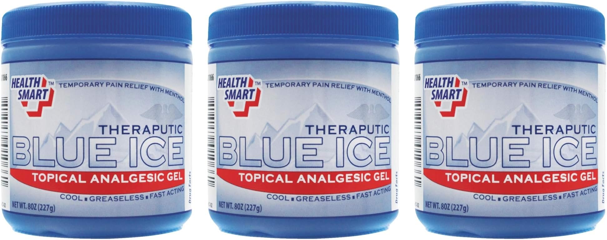 Blue Ice Pain Relief Gel, Topical Analgesic Gel with Menthol, 8 Ounce (Pack of 3)