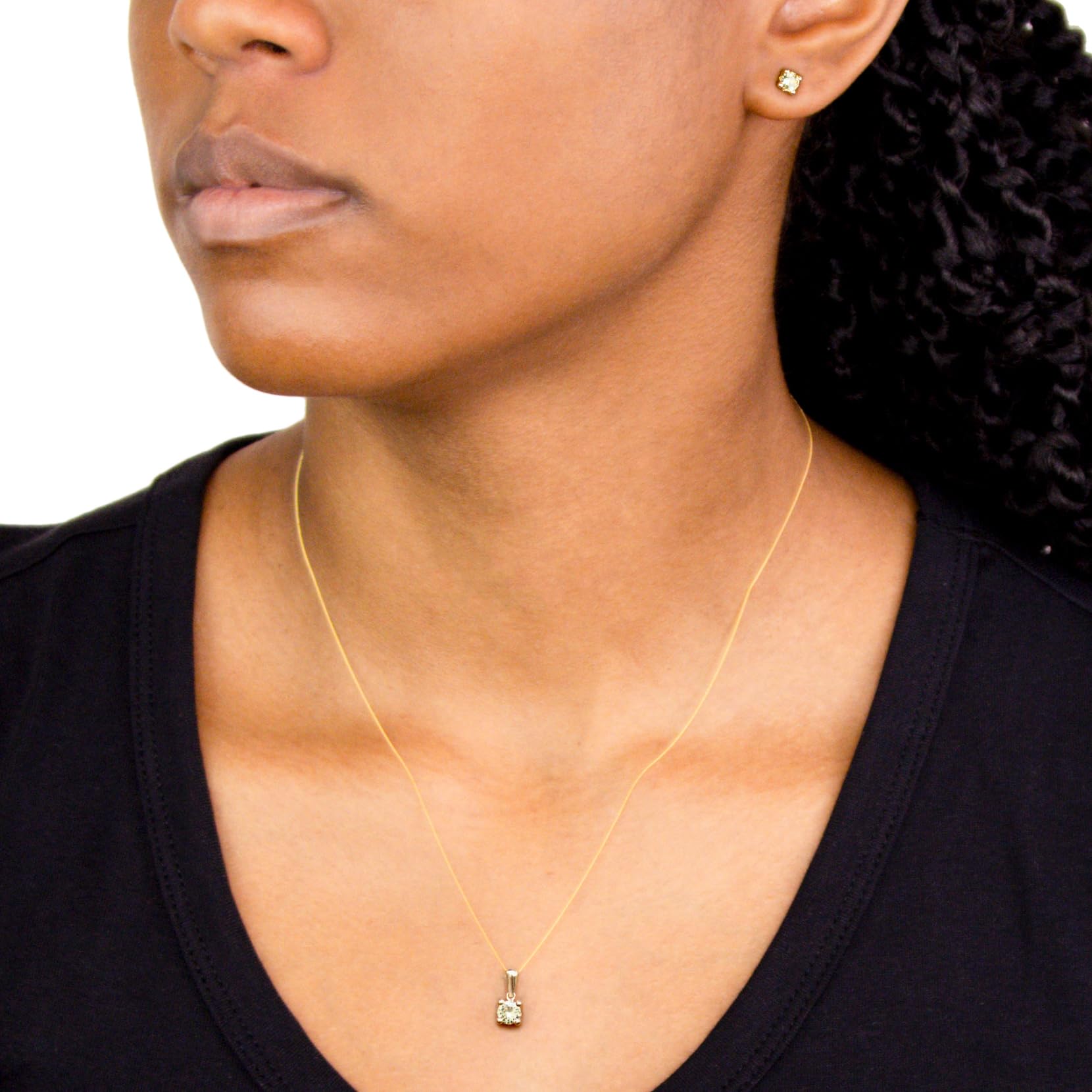 Amazon Essentials Collier avec Pendentif en or 9 Carats avec Pierre de Naissance (précédemment Amazon Collection)