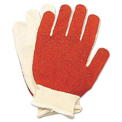 North Safety NSP811162M Smitty Nitrile Palm Coated Gloves White/Red Medium 12 Pairs, White / Red