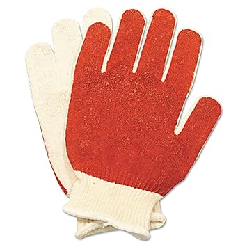 North Safety NSP811162M Smitty Nitrile Palm Coated Gloves White/Red Medium 12 Pairs, White / Red