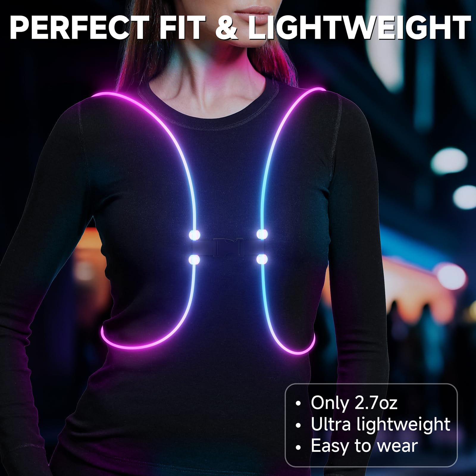CINTHIA Luces de correr para corredores, chaleco reflectante para mujeres y hombres, talla S
