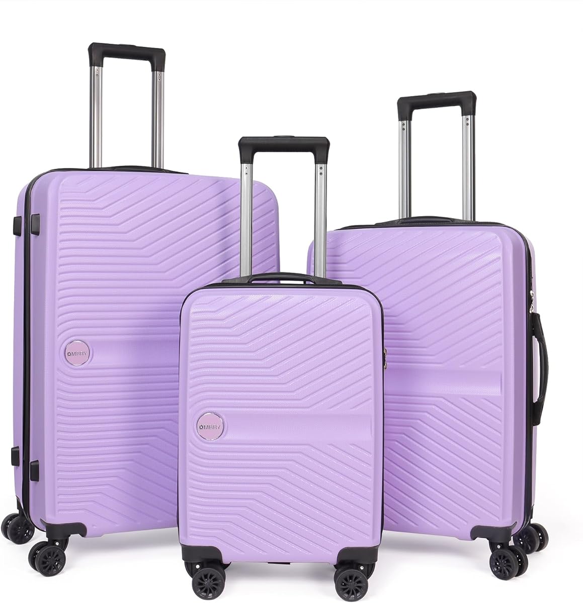 Luggage Set 3 Pieces -Suitcase Set - Carry on Luggage with Wheels - Check-in Luggage - PC + ABS Durable Suitcase Rotating Silent Wheels 3-Piece 20/24/28 Purple