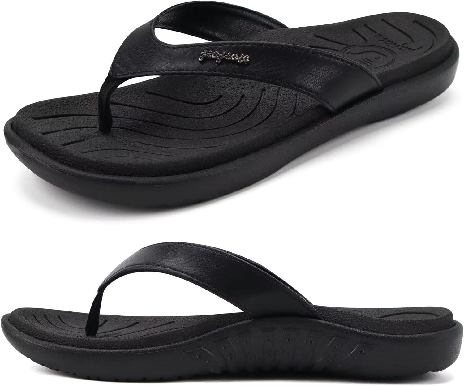 jiajiale Womens Fashion Orthotic Flip Flops Ladies Slip On Lightweight Comfortable Thick Cushion Yoga Mat Thong Sandals With Plantar Fasciitis Arch Support