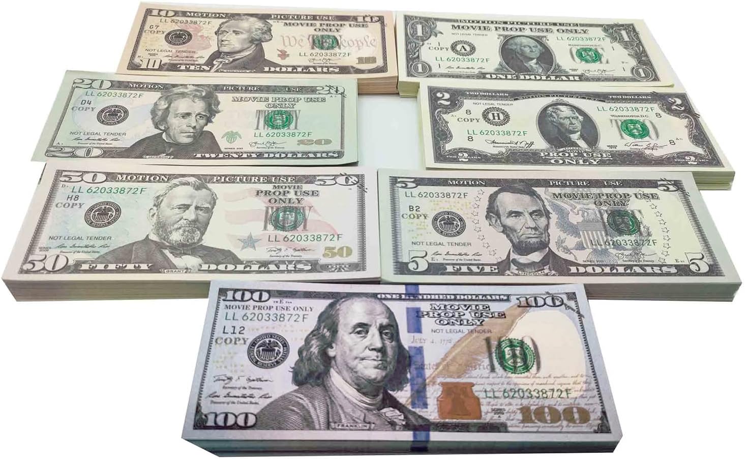 Ficheny Props Copy Money 140 pcs for Music Videos,Kids Learning Toys and Birthday Party